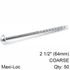 KREG Zinc Pocket Hole Screws 64mm 2.50' #8 Coarse Thread Mx Loc 50ct